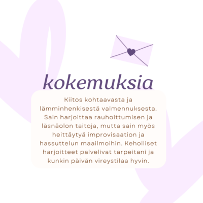 kokemuksia